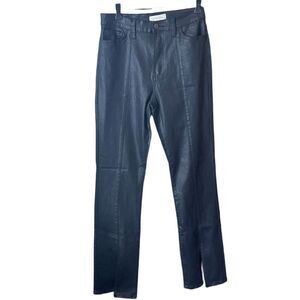 Vibrant Miu size 11(waist 29) boot cut front slit on hem black cotton blend pant